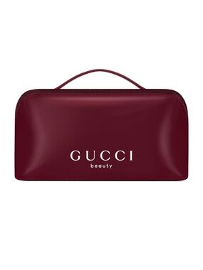 Gucci Beauty Maroon Travel Cosmetic Pouch